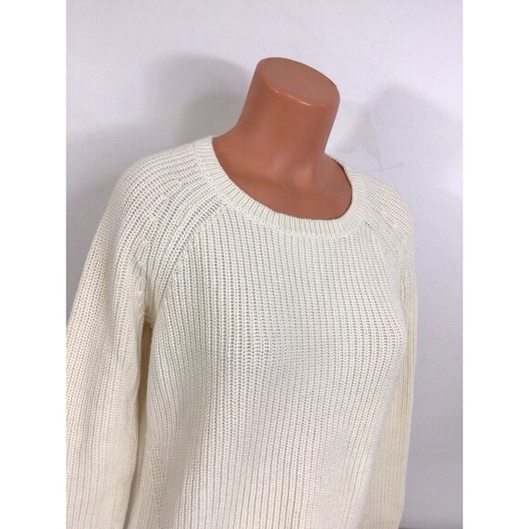 LL Bean Ivory Fisherman Sweater Womens Medium - Picture 2 of 7